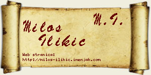 Miloš Ilikić vizit kartica